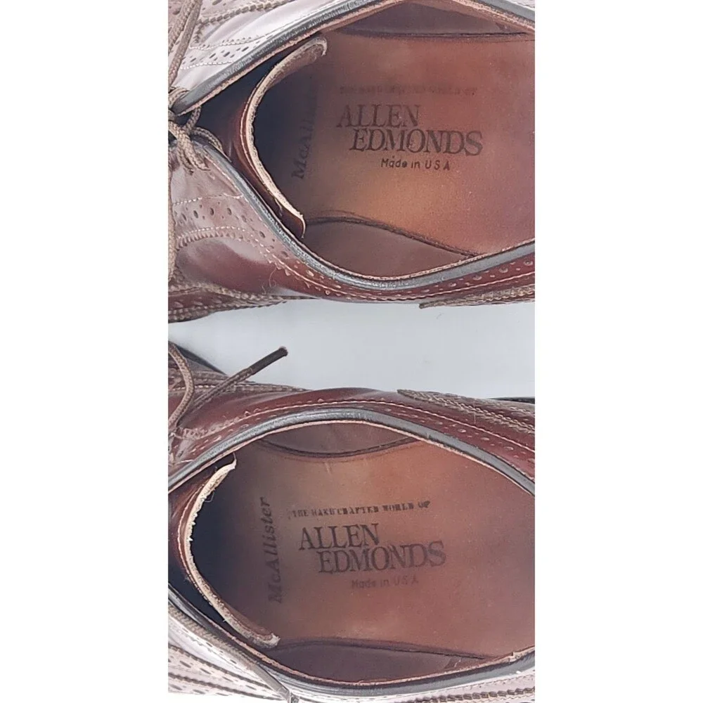 Allen Edmonds McAllister Wingtip Oxfords Men's 8 D Burgundy Leather Shoes 60600